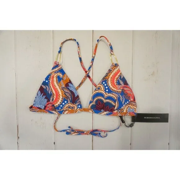 BCBGMAXAZRIA Standard Adjustable Triangle Bikini Swimsuit Top - Size 8, NWT - Picture 2 of 8